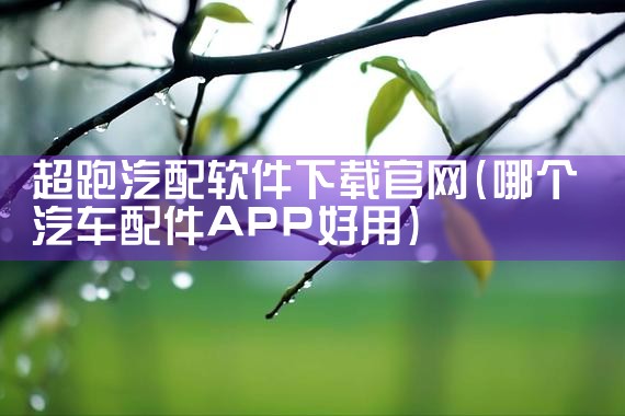 超跑汽配软件下载官网