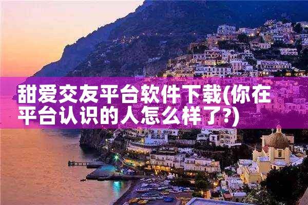 甜爱交友平台软件下载