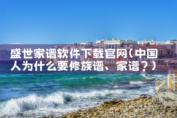 盛世家谱软件下载官网